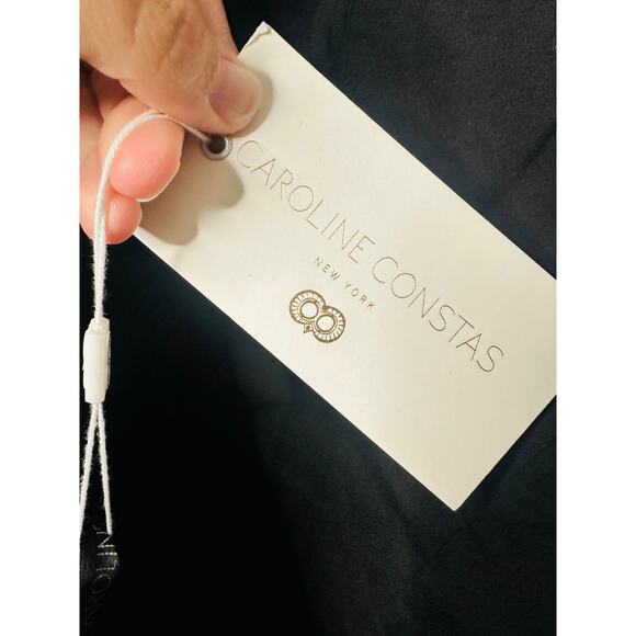 NWT Caroline Constas Black White Orella Geometric Piping Mini Dress Size Small - Picture 14 of 15